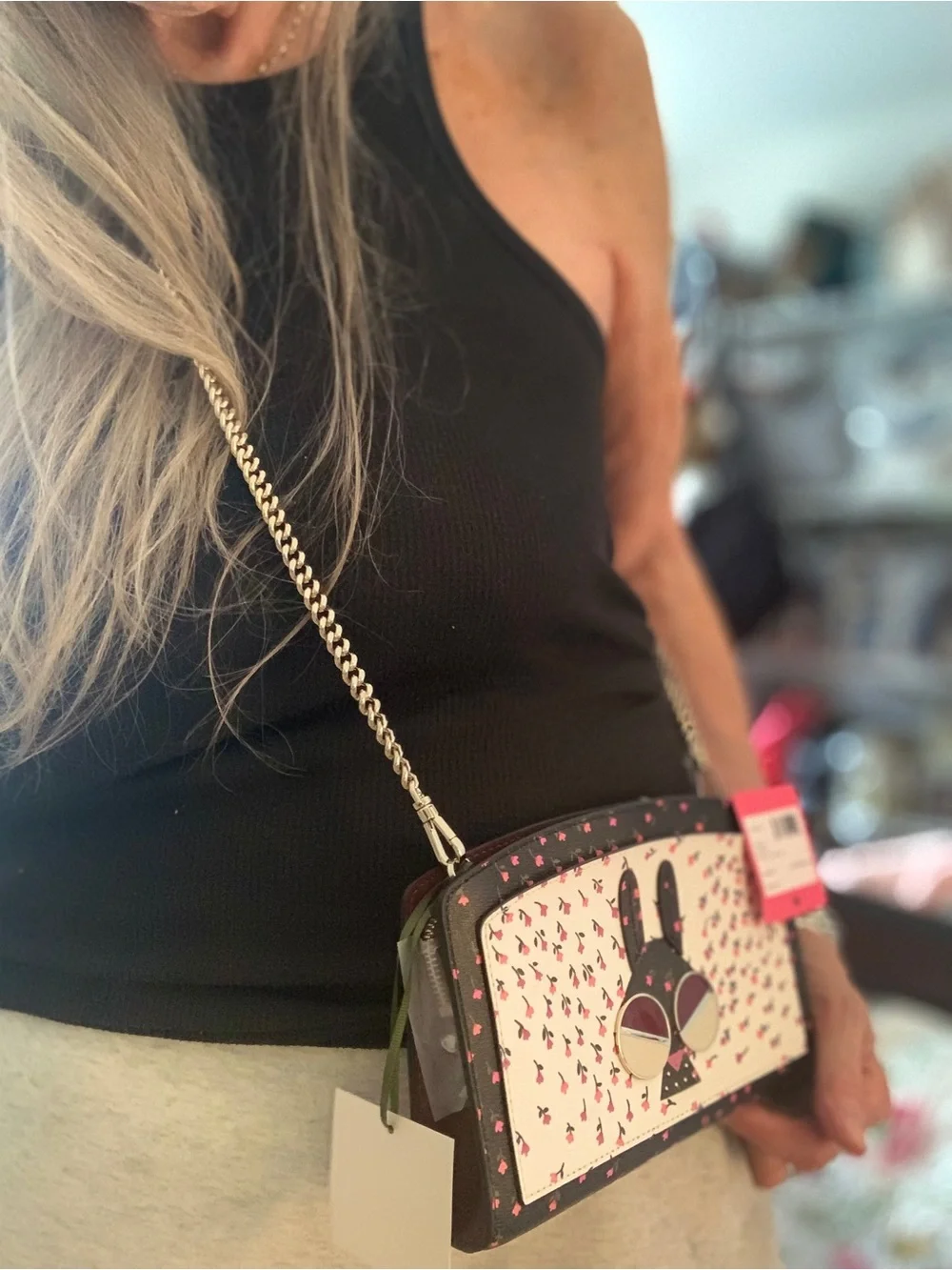 KATE SPADE NOVELTY SPADEMALS MONEY BUNNY E/W CROSSBODY BAG NWT